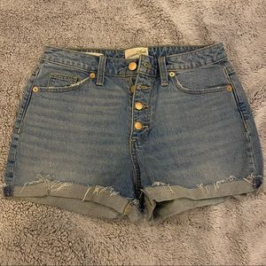 high waisted jean shorts